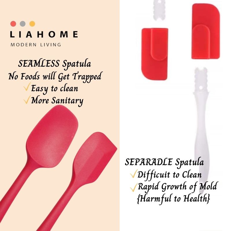 LIAHOME Food Grade Silicone Spatula Blade Cake Baking Tools -27.5cm/ 20.7cm SILICON SPATULA LIAHOME