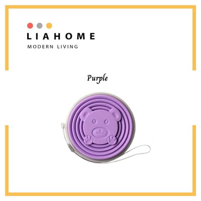 LIAHOME Silicone Foldable Cup Reusable Collapsible Cup BPA Free collapsible cup LIAHOME Purple